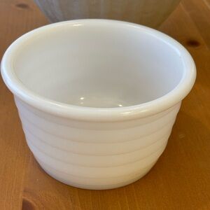 Vintage, Milk Glass, Ribbed, Mixing Bowl, 6 3/8" Diameter, 3 3/4" Tall